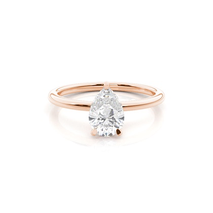 Pear Rose Gold Solitaire Diamond Rings