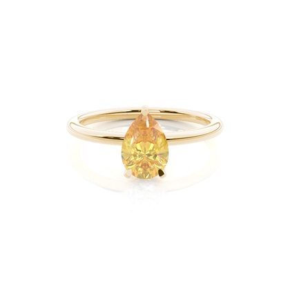 Prong Setting Yellow Diamond Engagement Ring