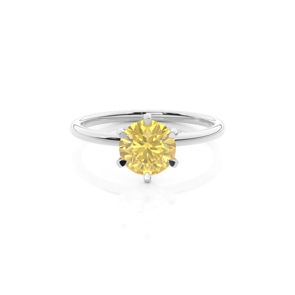 Prong Setting Yellow Diamond Engagement Ring