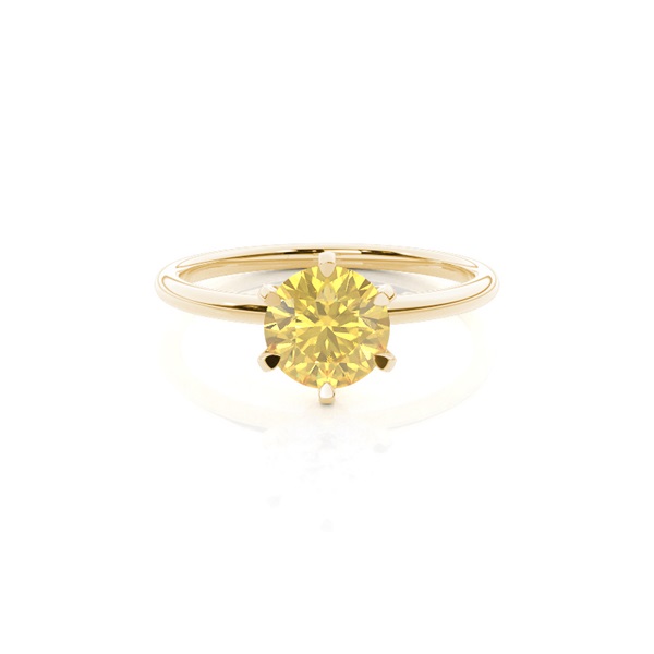 Prong Setting Yellow Diamond Engagement Ring