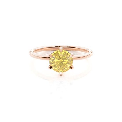Prong Setting Yellow Diamond Ring