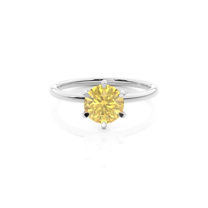 Prong Setting Yellow Diamond Engagement Ring