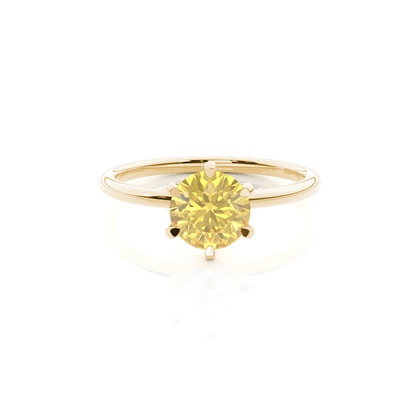Prong Setting Yellow Diamond Engagement Ring