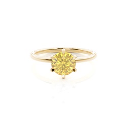 Prong Setting Yellow Diamond Engagement Ring