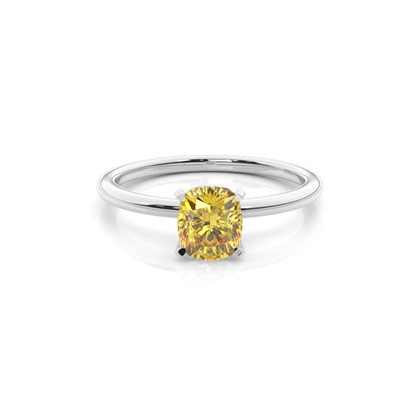 Prong Setting Yellow Diamond Engagement Ring