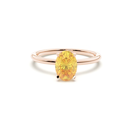 Prong Setting Yellow Diamond Engagement Ring