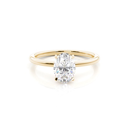 Oval Yellow Gold Solitaire Diamond Rings