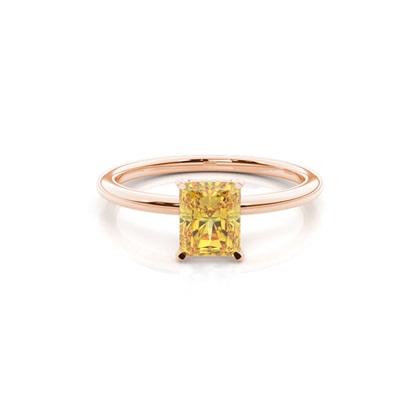 Prong Setting Yellow Diamond Engagement Ring