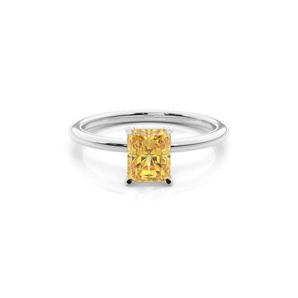 Prong Setting Yellow Diamond Engagement Ring