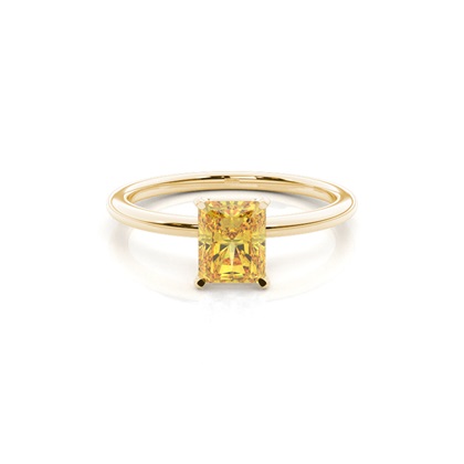 Prong Setting Yellow Diamond Engagement Ring