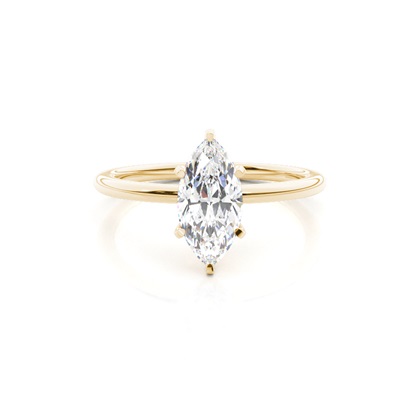 Yellow Gold Solitaire Diamond Rings 