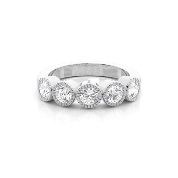Full Bezel Setting Plain Five Stone Ring