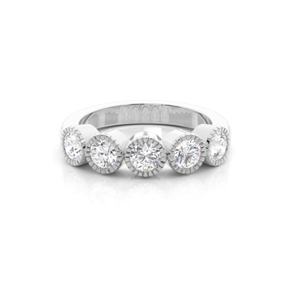 Full Bezel Setting Plain Five Stone Ring
