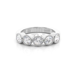Full Bezel Setting Plain Five Stone Ring
