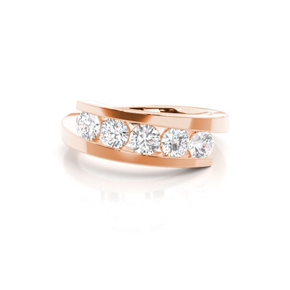 Rose Gold 5 Stone Diamond Rings