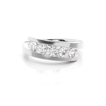 Channel Setting Plain Five Stone Ring