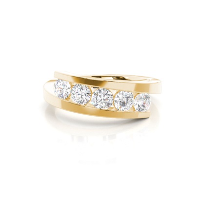 Yellow Gold 5 Stone Diamond Rings