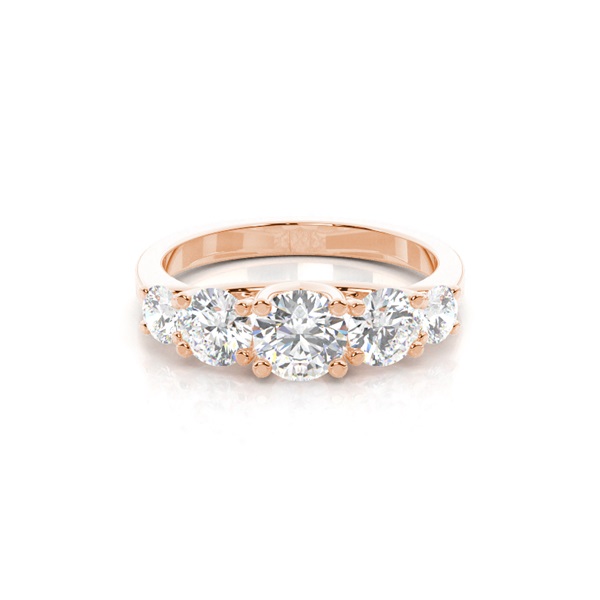 4 Prong Setting Plain Five Stone Ring