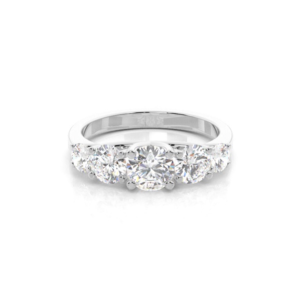4 Prong Setting Plain Five Stone Ring