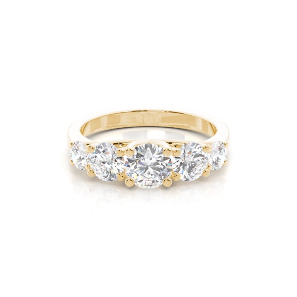 4 Prong Setting Plain Five Stone Ring