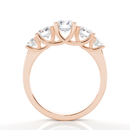 Rose Gold 5 Stone Diamond Rings