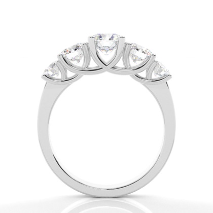 White Gold 5 Stone Diamond Rings