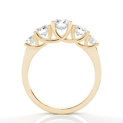 Yellow Gold 5 Stone Diamond Rings