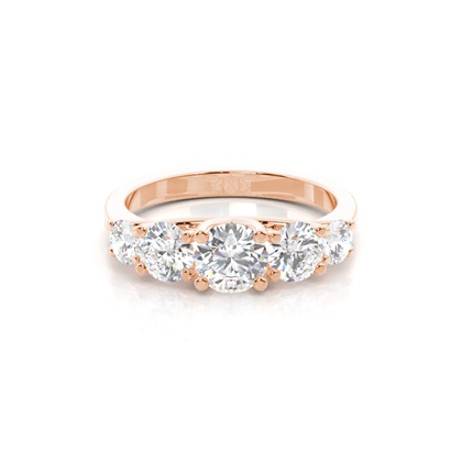 Rose Gold 5 Stone Diamond Rings