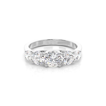 4 Prong Setting Plain Five Stone Ring