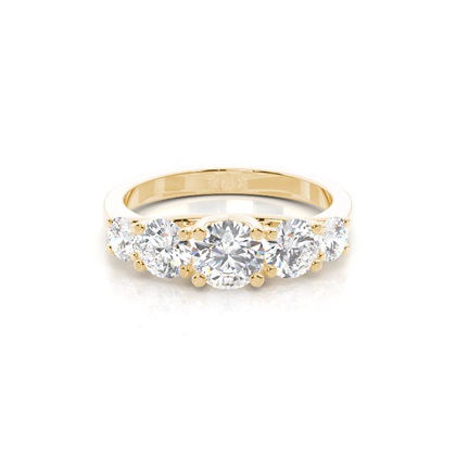 Yellow Gold 5 Stone Diamond Rings