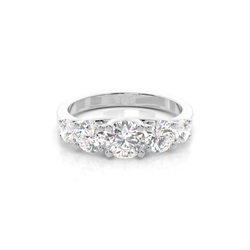 4 Prong Setting Plain Five Stone Ring