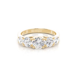 4 Prong Setting Plain Five Stone Ring