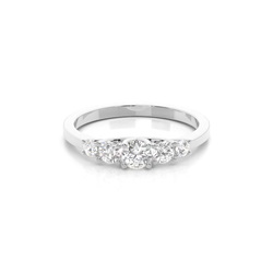 4 Prong Setting Plain Five Stone Ring