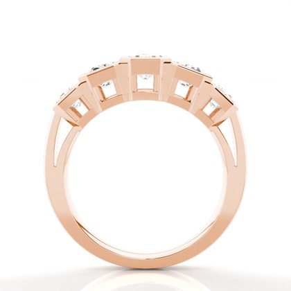 Emerald Rose Gold 5 Stone Diamond Rings