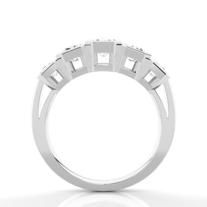 Full Bezel Setting Plain Five Stone Ring