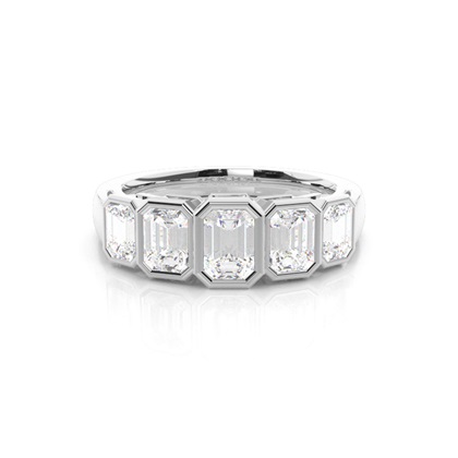 Emerald 5 Stone Diamond Rings