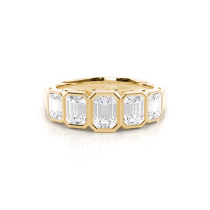 Emerald 5 Stone Diamond Rings