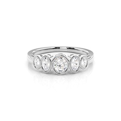 Full Bezel Setting Plain Five Stone Ring