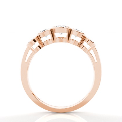 Oval Rose Gold 5 Stone Diamond Rings