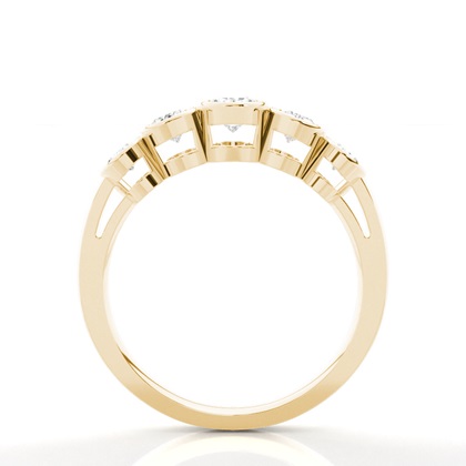 Oval Yellow Gold 5 Stone Diamond Rings