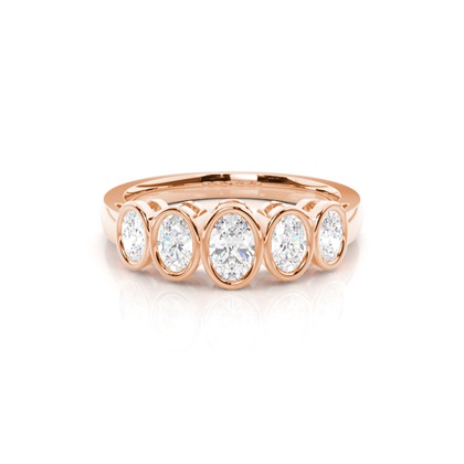 Rose Gold 5 Stone Diamond Rings