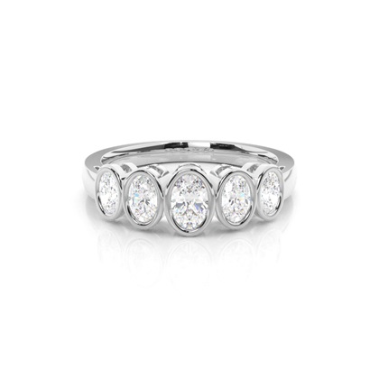 Oval 5 Stone Diamond Rings
