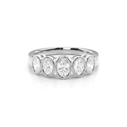Full Bezel Setting Plain Five Stone Ring