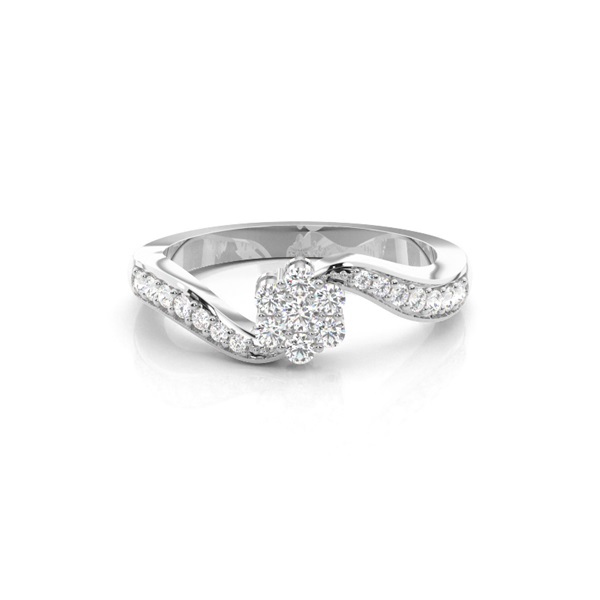 Pressure Setting Round Diamond Cluster Ring