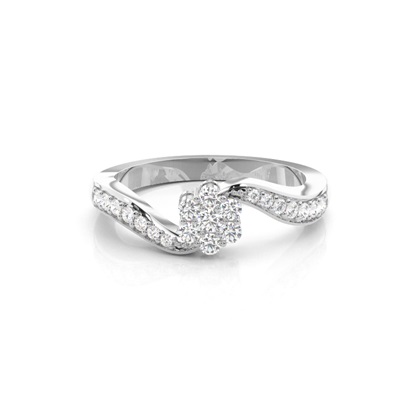 Pressure Setting Round Diamond Cluster Ring