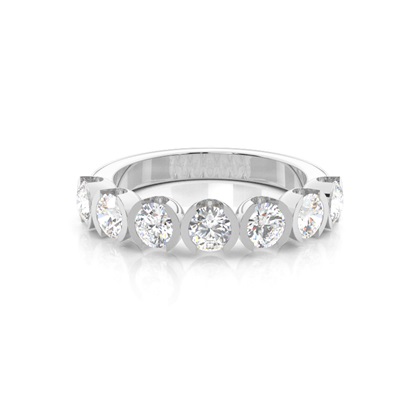 Semi Bezel Setting Plain Seven Stone Ring