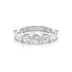 Semi Bezel Setting Plain Seven Stone Ring