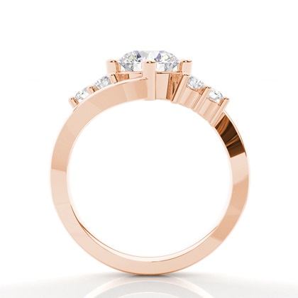 Rose Gold Contemporary Diamond Engagement Rings