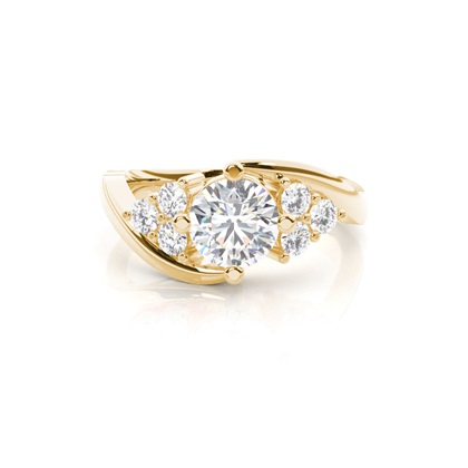 Yellow Gold Contemporary Diamond Engagement Rings