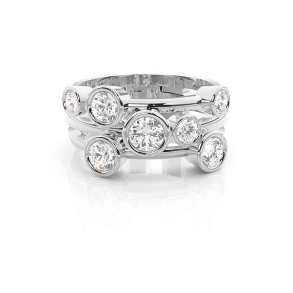 Full Bezel Setting Plain Seven Stone Ring